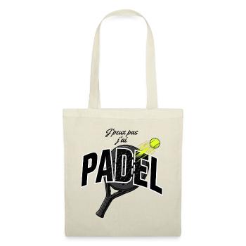 Padel, Racket, ich liebe Padel - Stoffbeutel - Natur - Vorne