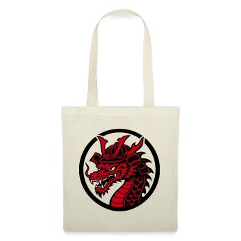 Samurai-Drachen-Profilabzeichen - Stoffbeutel - Natur - Vorne