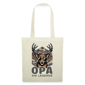 Opa die Legende Hirsch - Stoffbeutel - Natur - Vorne