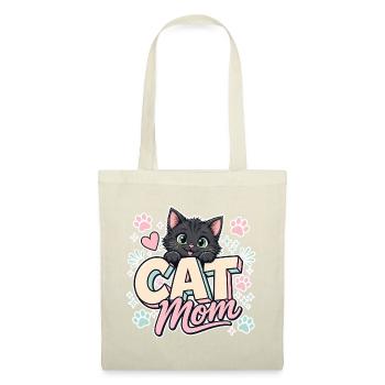 Katzenmama süßes Kätzchen - Cat Mom - Geschenkidee - Stoffbeutel - Natur - Vorne