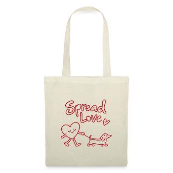 Spread Love Dachshund - Stoffbeutel - Natur - Vorne