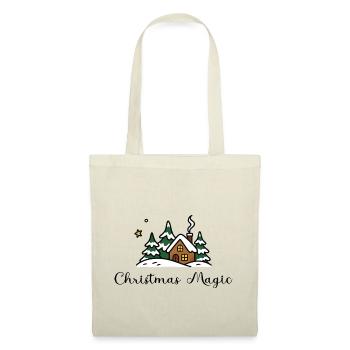 Christmas Magic – Winterliches Weihnachtshaus - Stoffbeutel - Natur - Vorne