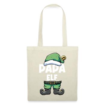 Papa Elf Weihnachtsoutfit Elfe Weihnachten Wichtel - Stoffbeutel - Natur - Vorne