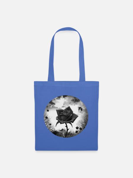 schwarze Rose Goth Gothic - Stoffbeutel - Hellblau