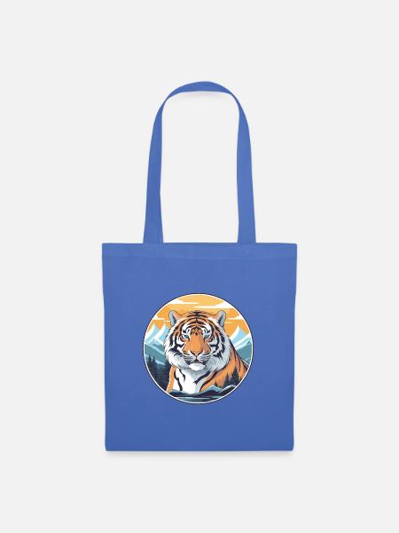 Tiger Aquarell Karikatur Kawaii Haustier Tier Farbefu - Stoffbeutel - Hellblau