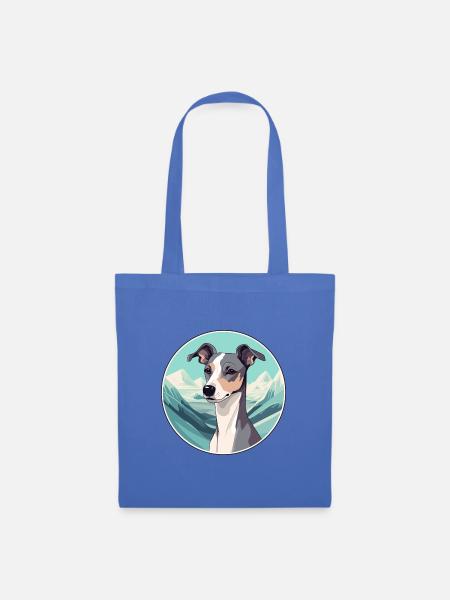 Englisch Whippet Hund Rasse Cartoon Kawaii Watercolo - Stoffbeutel - Hellblau