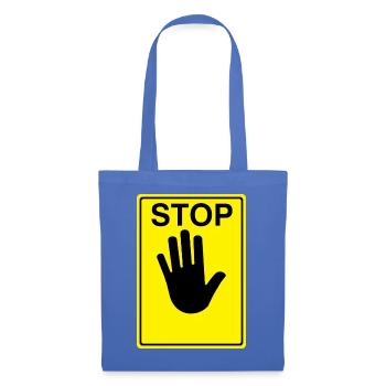 Logo du panneau d’arrêt - Sac en tissu - bleu pâle - Devant