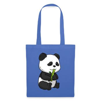 Panda Bambus Pandabär - Stoffbeutel - Hellblau - Vorne