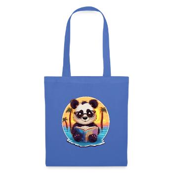 Panda Niedliche Lustige Karikatur Kawaii Buch Strand - Stoffbeutel - Hellblau - Vorne