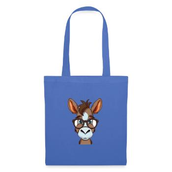 Esel trägt Brille Cartoon Kawaii Illustration - Stoffbeutel - Hellblau - Vorne
