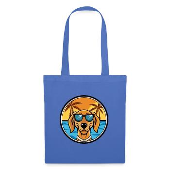 Jugoslawischer Windhund Hunderasse Cartoon Sonnenbrille Strand - Stoffbeutel - Hellblau - Vorne