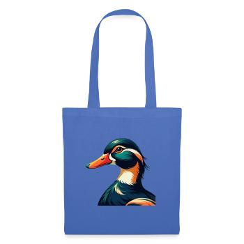 Ente Cartoon Figur Buntes Haustier Tier - Stoffbeutel - Hellblau - Vorne