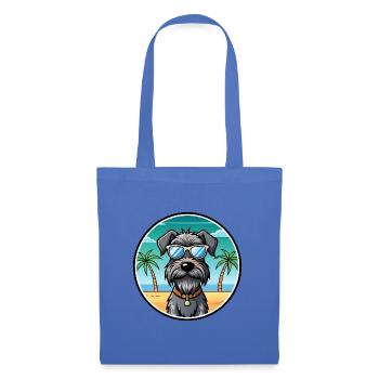 Chien d’arrêt allemand à poil dur race dessin animé plage - Sac en tissu - bleu pâle - Devant