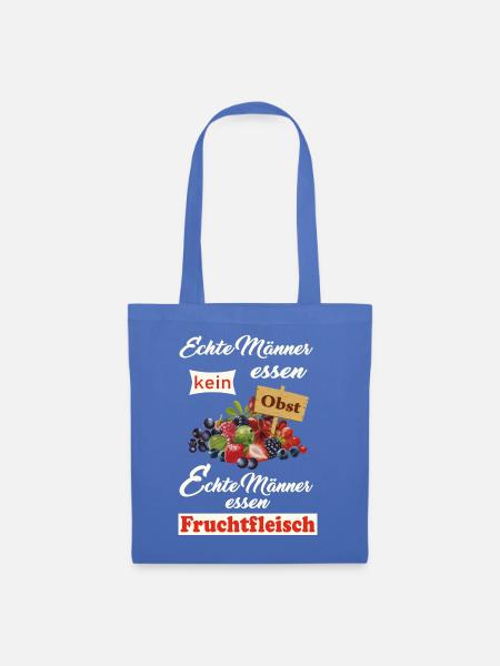 Echte Männer essen kein Obst. Früchte, Geschenk - Stoffbeutel - Hellblau