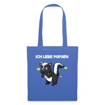 Ich Liebe Pupsen Stinktier Pups Furz Lustiges - Stoffbeutel - Hellblau - Vorne