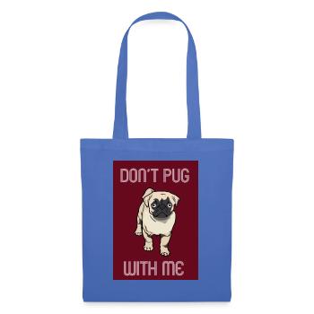 Hund Mops pug - Stoffbeutel - Hellblau - Vorne