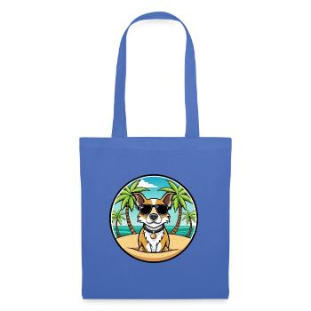 Braque Auvergne Hunderasse Cartoon Sonnenbrille Strand - Stoffbeutel - Hellblau - Vorne