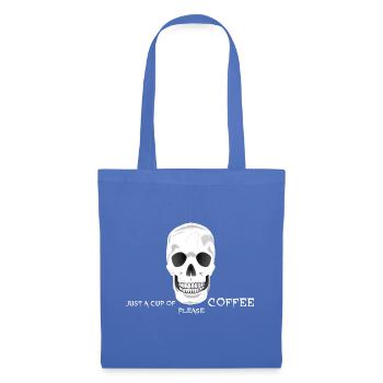 Kaffee Koffein Totenkopf - Stoffbeutel - Hellblau - Vorne