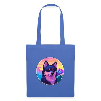 Schipperke Hunderasse Cartoon Kawaii Aquarell - Stoffbeutel - Hellblau - Vorne
