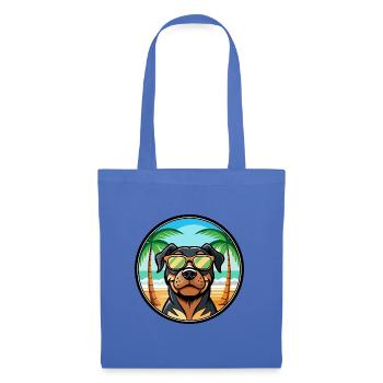 Rottweiler Chien Race Dessin Animé Lunettes De Soleil Plage - Sac en tissu - bleu pâle - Devant
