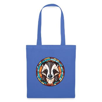 Dachs buntes Aquarell Tier Haustier Illustration - Stoffbeutel - Hellblau - Vorne