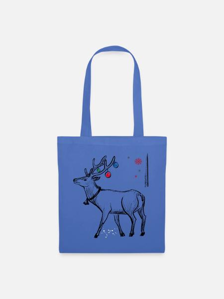 Weihnachten Elch - Stoffbeutel - Hellblau
