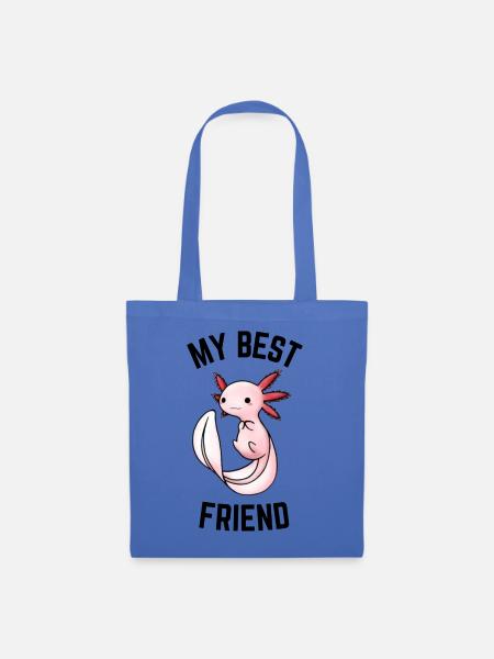 Pinker Axolotl-Drache - Stoffbeutel - Hellblau