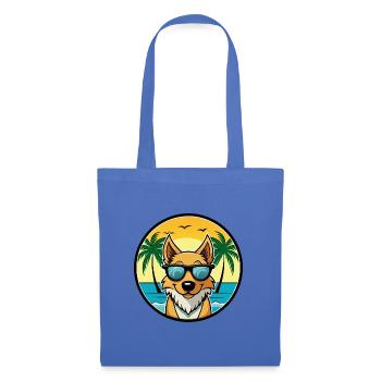 Dänisch Schwedische Bauernhund Rasse Cartoon Sonnenbrille - Stoffbeutel - Hellblau - Vorne