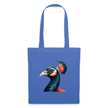 paon dessin animé personnage animal de compagnie coloré - Sac en tissu - bleu pâle - Devant