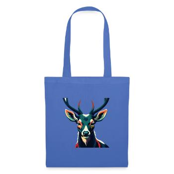 Hirsch Zeichentrickfigur Buntes Haustier Tier - Stoffbeutel - Hellblau - Vorne