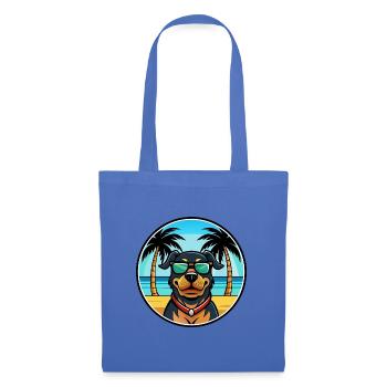 Rottweiler Chien Race Dessin Animé Lunettes De Soleil Plage - Sac en tissu - bleu pâle - Devant