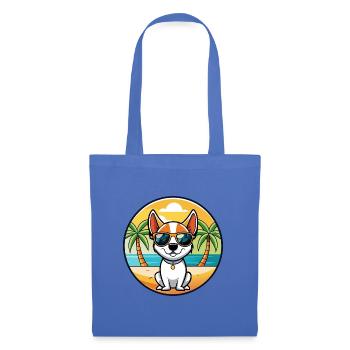 Rat Terrier Dog Breed Cartoon Sunglasses Beach - Tote Bag - light blue - Front