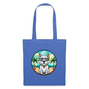 Dogue Argentino Chien Race Dessin Animé Lunettes De Soleil Plage - Sac en tissu - bleu pâle - Devant