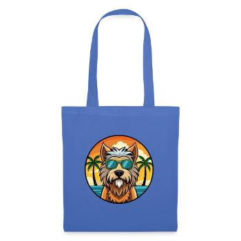 Briard Dog Breed Cartoon Sunglasses Beach - Tote Bag - light blue - Front