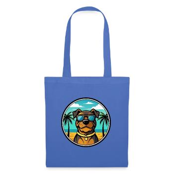 Rottweiler Chien Race Dessin Animé Lunettes De Soleil Plage - Sac en tissu - bleu pâle - Devant