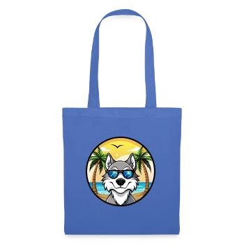 Nördliche Inuit Hunderasse Cartoon Sonnenbrille Strand - Stoffbeutel - Hellblau - Vorne