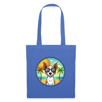 Decker Rat Terrier Hunderasse Cartoon Sonnenbrille - Stoffbeutel - Hellblau - Vorne