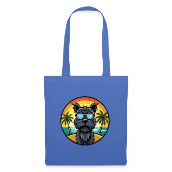 Schwarze russische Terrier Hunderasse Cartoon Sonnenbrille - Stoffbeutel - Hellblau - Vorne