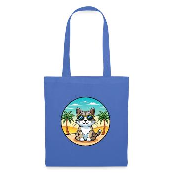 American Wirehair Cat Breed Cartoon Sunglass Beach - Tote Bag - light blue - Front