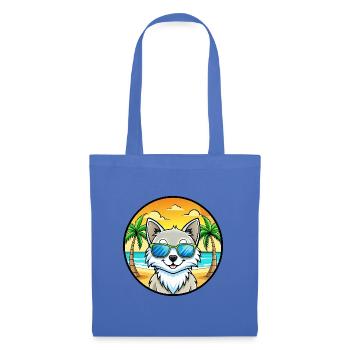 Lunettes de soleil de plage de race de chat angora turc - Sac en tissu - bleu pâle - Devant