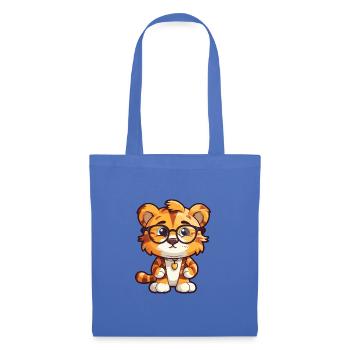 Tiger mit Brille Karikatur Kawaii Illustration - Stoffbeutel - Hellblau - Vorne