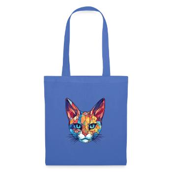 Pixie Bob Katze Bunte Aquarell Haustier Illustration - Stoffbeutel - Hellblau - Vorne