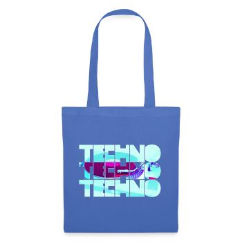 Techno Neon Muster - Stoffbeutel - Hellblau - Vorne