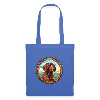 Auvergne Vorstehhund Rasse Buntglas Bunt - Stoffbeutel - Hellblau - Vorne