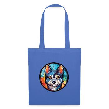 Alaskan Klee Kai Hunderasse Aquarell Illustration - Stoffbeutel - Hellblau - Vorne