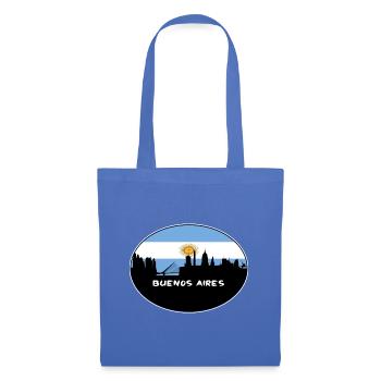 Buenos Aires Argentinien Flagge Skyline Silhouette Tra - Stoffbeutel - Hellblau - Vorne