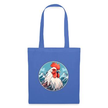 Hahn Aquarell Karikatur Kawaii Haustier Tier Farbe - Stoffbeutel - Hellblau - Vorne