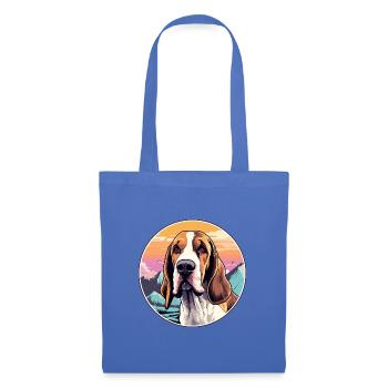 Poitevin Hund Rasse Cartoon Kawaii Aquarell - Stoffbeutel - Hellblau - Vorne