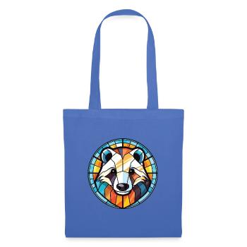 Dachs buntes Aquarell Tier Haustier Illustration - Stoffbeutel - Hellblau - Vorne