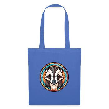 Dachs buntes Aquarell Tier Haustier Illustration - Stoffbeutel - Hellblau - Vorne